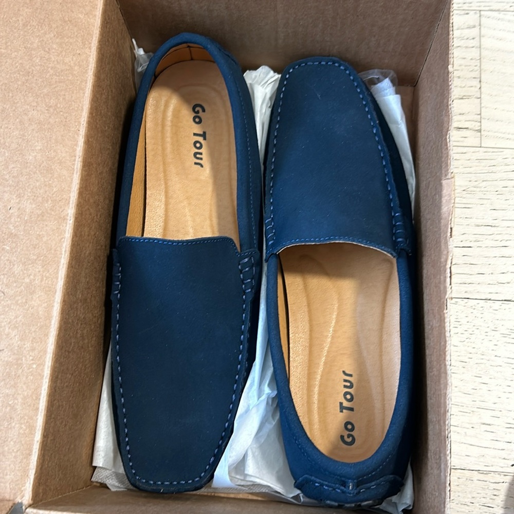 Men’s  blue driving moccasins